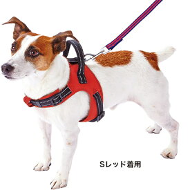 ペティオ ラブハーネス 胴輪 S レッド 赤 小型犬用 布地 犬用 シーズー キャバリア パグ等〜10kgまで 体に負担がかかりにくい Petio