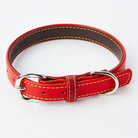 【5/1全品P10倍！ワンダフルデー】ペティオ Porta ポルタ ソフトレザーカラー M 18mm レッド 中型犬 柴犬 ビーグル等 ?15kg 平首輪 国産 日本製 合皮 Petio