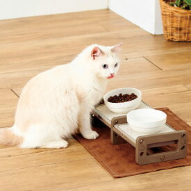 ペティオ 高さも角度も変えられる 猫用 食事台 全猫種 短毛 長毛 ネコ 食器 樹脂 Petio