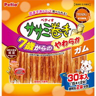 ペティオ 7歳からのやわらか ササミ巻き ガム 30本入 | Petio 犬用おやつ 間食用 鶏ささみ やわらかい 着…
