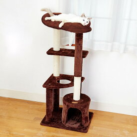 アドメイト 猫用おもちゃ ねこまど ヴィラフォートキャットポール ゆったりベッドとハウス 全年齢 全猫種 キャットタワー Add.mate A26579
