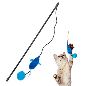 ペティオ 猫用おもちゃ 大好きブルーの猫じゃらし マウス&ボール 全猫種 短毛長毛両用 玩具 Petio