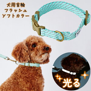 ペティオ 犬用首輪 フラッシュソフトカラー S ブルー | Petio 小型犬 ポメラニアン ミニチュアダックス トイプードル 〜10kg 光る 両面反射 抗菌加工 やわらかテープ 優しい肌当たり