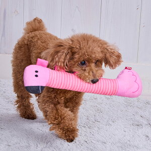 ペティオ 犬用おもちゃ プイプイタグかme〜 フラミンゴ | Petio 犬用ぬいぐるみ 超小型犬 小型犬 引っ張りおもちゃ タグかみ 笛入り