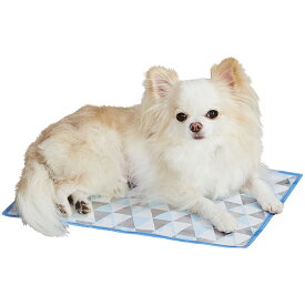 ペティオ 犬猫用マット 電気を使わない アルミ＆ジェル ソフトクールマットHNB M | Petio ペットマット 犬用マット 猫用マット 猫 マット 夏 ネコマット 暑さ対策 熱中症対策 ひんやり 接触冷感 お手入れ簡単 三角柄 北欧風柄 リバーシブル