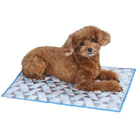 ペティオ 犬猫用マット 電気を使わない アルミ＆ジェル ソフトクールマットHNB L | Petio ペットマット 犬用マット 猫用マット 猫 マット 夏 ネコマット 暑さ対策 熱中症対策 ひんやり 接触冷感 お手入れ簡単 三角柄 北欧風柄 リバーシブル