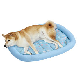 【スーパーセールP10倍】ペティオ 犬猫用ベッド 防ダニ加工 サラッと気持ちいい ひんやりフチまくらベッドHNB L | Petio ペットベッド 犬用ベッド 猫用ベッド 小型犬 全猫種 洗える 接触冷感 暑さ対策 熱中症対策 夏 通気性 滑り止め付 あごのせ ブルー