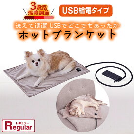 ペティオ 犬猫用 USBでどこでもあったかホットブランケット安心プラス グレー AWB R | Petio 犬用ブランケット 猫用ブランケット 全犬種 全猫種 ねこ やわらかい 秋 冬 あったか 手洗い可 温度調節 室内 屋外 USB給電