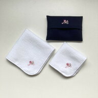 【選べるイニシャル刺繍】イニシャル ／ミニタオル 15cm／20cm／綿ハンカチ 30cm ／ティッシュケース 日…