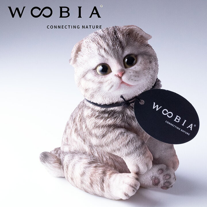 楽天市場】座るスコティッシュフォールド子猫 置物 インテリア WOOBIA 