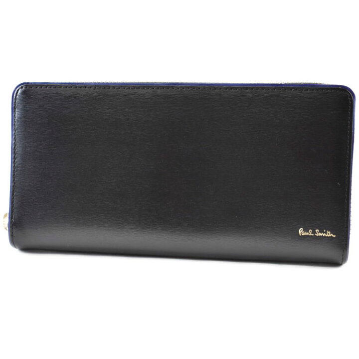 ポールスミス》新品 ポケット多数 立体ロゴ レザーラウンドファスナー  
