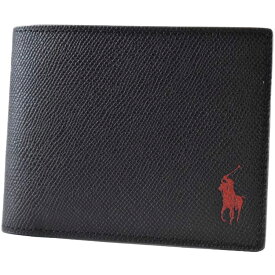 ポロ ラルフローレン 二つ折り 財布 メンズ ブランド POLO Ralph Lauren コントラストレザー With カラーポニー 専用箱付 黒 ブラック レッド 赤 20代 30代 40代 50代 60代 プレゼント ギフト おしゃれ 男性 紳士 本革