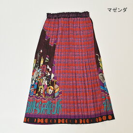 【 40%OFF SALE 】 オレボレブラ OLEBOREBLA アルベロベロ ぶたさん FASHION パワー プリント サテン ツイル スカート 2023冬 M マゼンダ ネイビー