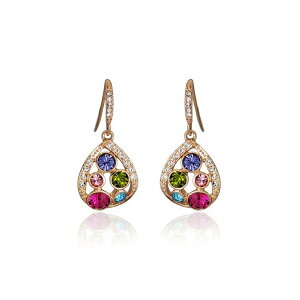 【50%OFFクーポン対象】 ピアス レディース キュービックジルコニア フープピアス 彩石 フープ 揺れる k18 18金 金属アレルギー対応 プチルル 誕生日 プレゼント クリスマス ギフト Petit Lulu