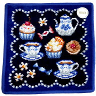 フェイラー ☆ ハンカチ スウィートトリート （柄名）25cm×25cm ネイビー/青 フェイラージャパン SWEET …