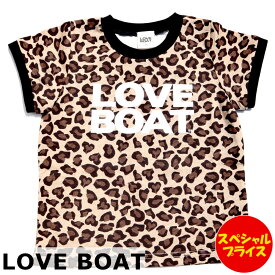 LOVE BOAT ラブボート Tシャツ 半袖 ロゴ ブラウン レオパード サイズ：80.90.95 キッズ 子供服 ベビー服