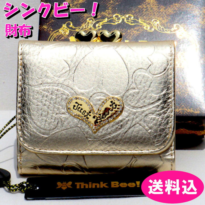 楽天市場】シンクビー ハーティハート 3つ折財布 ゴールド Think Bee 