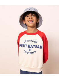 【SALE／30%OFF】プリントスウェット長袖プルオーバー PETIT BATEAU プチバトー トップス スウェット・トレーナー ホワイト【RBA_E】【送料無料】[Rakuten Fashion]