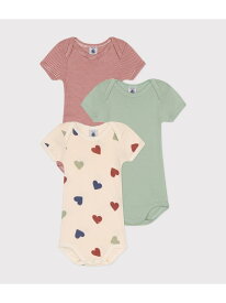 半袖ボディ3枚組 PETIT BATEAU プチバトー マタニティウェア・ベビー用品 ロンパース・カバーオール【送料無料】[Rakuten Fashion]