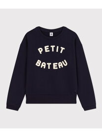 プリントスウェットプルオーバー PETIT BATEAU プチバトー トップス スウェット・トレーナー ネイビー【送料無料】[Rakuten Fashion]