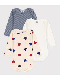 長袖ボディ3枚組 PETIT BATEAU プチバトー マタニティウェア・ベビー用品 ロンパース・カバーオール【送料無料】[Rakuten Fashion]