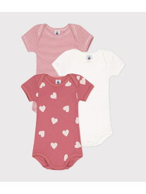 【SALE／10%OFF】半袖ボディ3枚組 PETIT BATEAU プチバトー マタニティウェア・ベビー用品 ロンパース・カバーオール【RBA_E】【送料無料】[Rakuten Fashion]