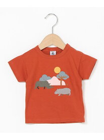 【SALE／20%OFF】プリント半袖Tシャツ PETIT BATEAU プチバトー トップス カットソー・Tシャツ ホワイト レッド【RBA_E】[Rakuten Fashion]