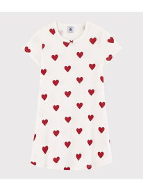 ハートプリントナイトドレス PETIT BATEAU プチバトー インナー・ルームウェア パジャマ ホワイト【送料無料】[Rakuten Fashion]
