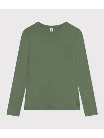 クルーネック長袖Tシャツ PETIT BATEAU プチバトー トップス カットソー・Tシャツ グリーン グレー【送料無料】[Rakuten Fashion]