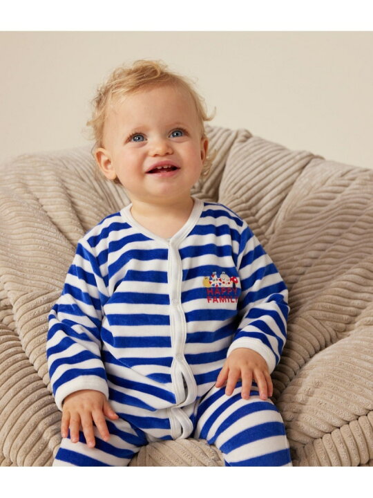 楽天市場】【SALE／10%OFF】ベロア前開きロンパース PETIT BATEAU 