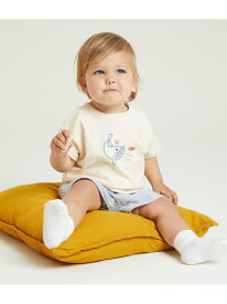 【SALE／10%OFF】プリント半袖Tシャツ PETIT BATEAU プチバトー トップス カットソー・Tシャツ ホワイト ネイビー イエロー【RBA_E】【送料無料】[Rakuten Fashion]