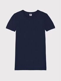 (L)クルーネック半袖Tシャツ PETIT BATEAU プチバトー カットソー Tシャツ ネイビー ブラック ホワイト[Rakuten Fashion]