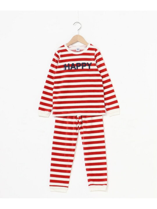 楽天市場】【SALE／10%OFF】ベロアボーダー長袖パジャマ PETIT BATEAU 