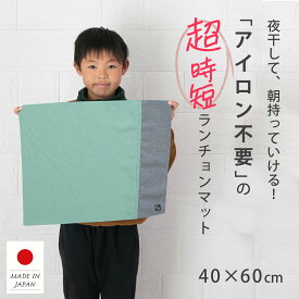 【300円OFFクーポン配布中 3/11 10時まで】日本製 ノーアイロン 速乾 シワになりにくい ランチマット 40cm×60cm ランチョンマット くすみカラー 給食マット 給食 ナフキン ナプキン 洗える 布 小学校 幼稚園 子供 入園準備 入学準備 男の子 女の子 中学生 シンプル lnim