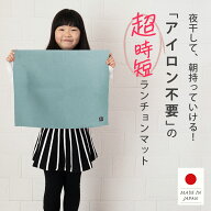 日本製 ノーアイロン 速乾 シワになりにくい ランチマット 40cm×50cm ランチョンマット くすみカラー 給…