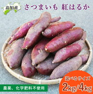 【いの産直】 さつま芋 紅はるか 2kg 4kg 自然栽培 無農薬 栽培期間中 化学肥料 土壌殺虫剤 不使用 芋 高…