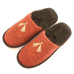 ボア ファー スリッパ ふかふか もこもこ 2way 滑り止め付き かかとゴム付き 脱げにくい 歩きやすい 刺繍入り バブーシュ シンプル ルームスリッパ M L ルームシューズ メンズ レディース 軽量