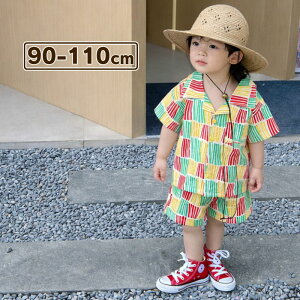 �J���[�X�g���C�v �V���c���V���[�g�p���c ���̎q �j�̎q �x�r�[ �L�b�Y �㉺�Z�b�g 110 90 100 ���Y�{�� ���� �Z�b�g�A�b�v �؍��q���� �n�[�t�o�[�X�f�[ �x�r�[�� �؍��q���� t�V���c