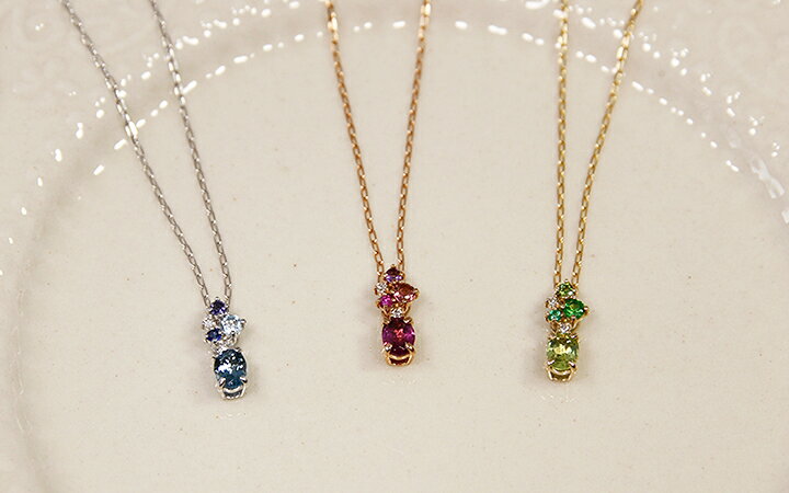 楽天市場】K10 ネックレス マルチカラーダイヤモンド0.01ct ロード 