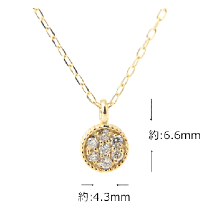 楽天市場】K18 ダイヤモンドネックレス ダイヤモンド0.03ct