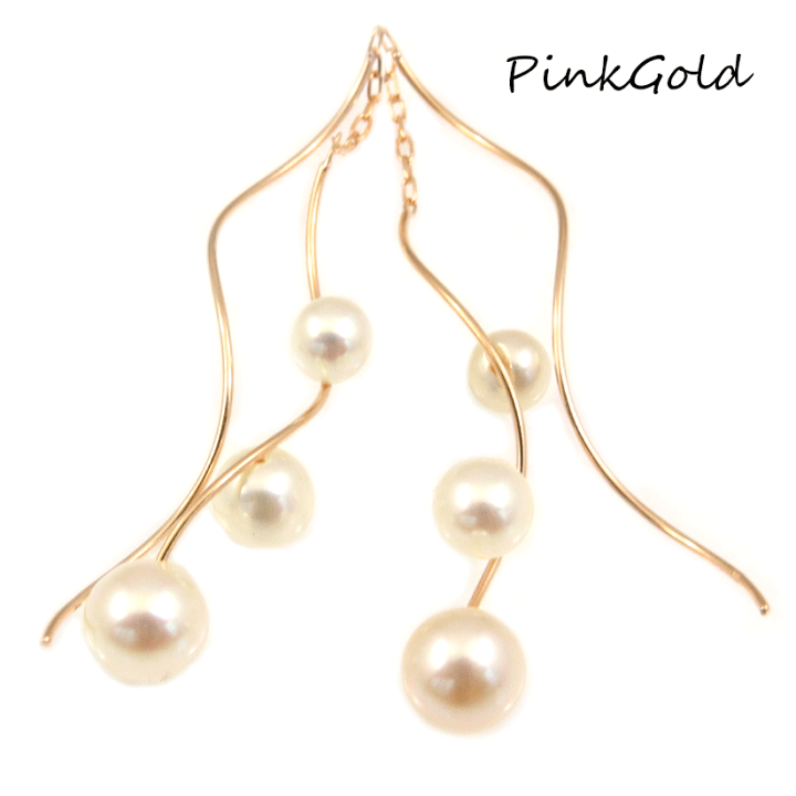 楽天市場】K18 アメリカンピアス タンスイパールピアス 淡水パール