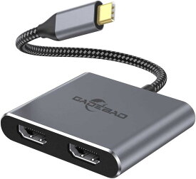 USB C HDMI 変換アダプタ 4K@60Hz 2-in-1 USB Type C デュアル HDMI ハブ 1080P マルチディスプレイ 3画面 hdmi 拡張モード対応　USBディスプレイアダプタ　2ポートデュアルモニター　マルチディスプレイア