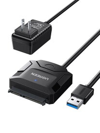 UGREEN SATA USB変換ケーブル sata usb 変換アダプター USB3.0接続 2.5/3.5インチ 6TB HDD/SSD用 電源アダプター付き UASP対応 6Gbps転送速度