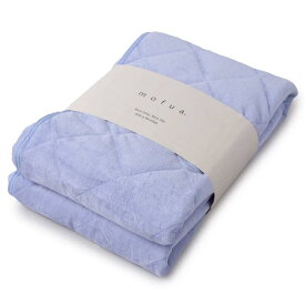 アクア (AQUA) 敷きパッド ベッドパッド パッドシーツ 綿100% コットン ふわさら ごわごわしない タオル 生地 ダブル (140×200cm) ブルー オールシーズン ふんわり mofua なめらか 心地いい 洗える