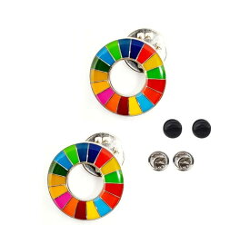 SDGs バッジ 【20mm 小さめ ミニ 社章サイズ】(2個セット) SDGsバッチ ピンバッジ ピンバッチ 国連 UN バッヂ 国連本部最新仕様 sdgs エスディージーズ ピンバッヂ シルバー 銀 表面に丸みのあ