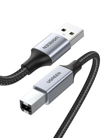 UGREEN プリンターケーブル 2m USB2.0 Type B ケーブル 高耐久性 ナイロン編み Canon/Epson/Brother/HPなどのプリン,スキャナー,ピアノ,DAC に対応 そのほかUSB(Bタイプ)機器