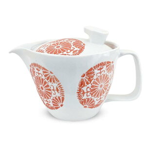 J-kitchens 勲山窯 急須 小 波佐見焼 日本製 240ml 1人用 ~ 2人用 茶こし付き サークル フラワー レッド