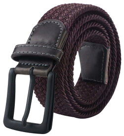 [Macoking] ベルト メンズ カジュアル おおきいサイズ メンズベルト ゴムベルト メッシュベルト belt おしゃれ 父の日プレゼント クリスマス プレゼント ブラックバックル ブラウン 110cm