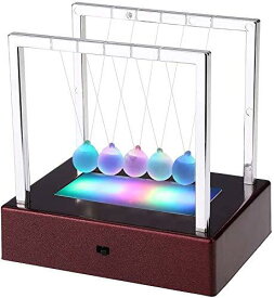 ニュートンのゆりかご バランスボール 振り子ボール LEDライト 七つ色変更 プレゼント クレードル ストレス減らす 実験キット 卓上 フレーム インテリア オフィス 部屋飾り物