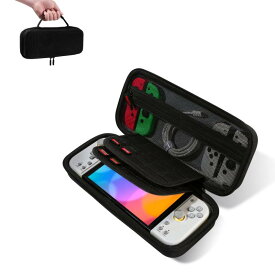 iofeiwak HORI グリップコントローラー fit ケース for Nintendo Switch(OLED) - ホリコントローラーに適したハードケースのスーツケース [ポータブル][軽量][包括保護]… usb 黒